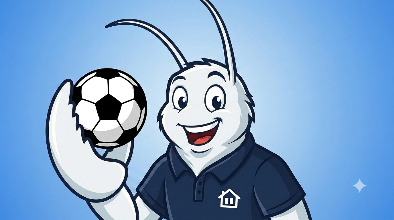 White Lobster holding Soccer Ball